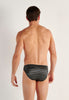 Back view of a men model wearing HO black/white stripes modal/viscose/tencel Comfort Micro Briefs