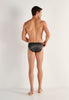 General view of a men model wearing HO black/white stripes modal/viscose/tencel Comfort Micro Briefs