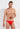 Front view of a men model wearing HO red  Swim Micro Briefs