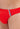 Close-up view of a men model wearing HO red  Swim Micro Briefs