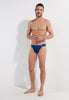 Full-body view of a men model wearing HO navy  Swim Micro Briefs