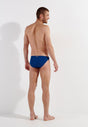 General view of a men model wearing HO navy  Swim Micro Briefs