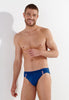 Front view of a men model wearing HO navy  Swim Mini Briefs