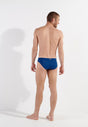 General view of a men model wearing HO navy  Swim Mini Briefs