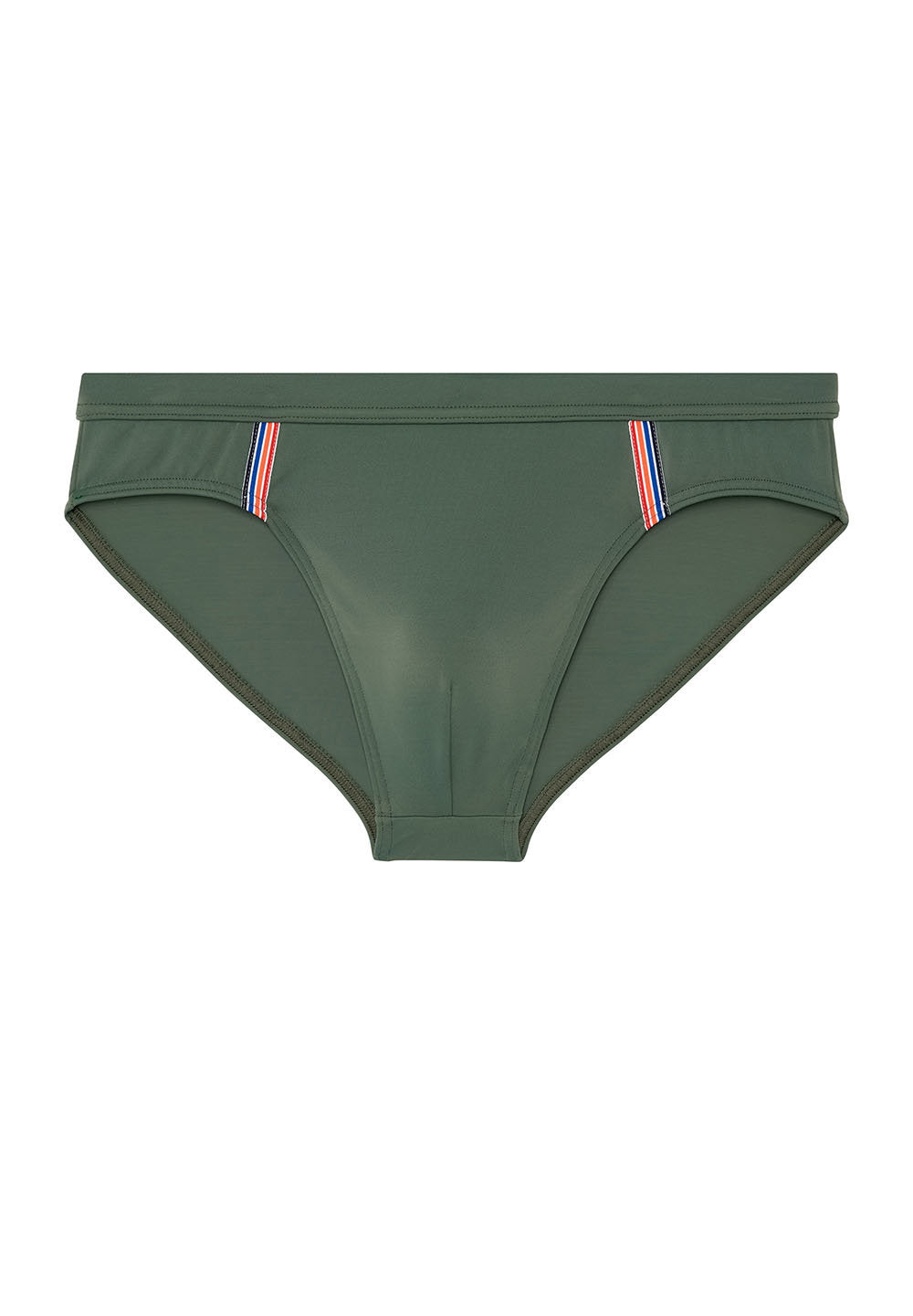 Front cutout view of HO khaki green  Swim Mini Briefs