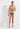 Full-body view of a men model wearing HO khaki green  Swim Mini Briefs