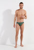 Full-body view of a men model wearing HO khaki green  Swim Mini Briefs