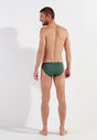 General view of a men model wearing HO khaki green  Swim Mini Briefs