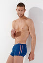 Front view of a men model wearing HO navy  Swim Shorts
