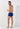 General view of a men model wearing HO navy  Swim Shorts