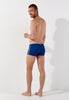 General view of a men model wearing HO navy  Swim Shorts