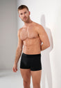 Front view of a men model wearing HO black/black print cotton Boxer Briefs HO1 2p