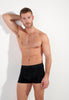 General view of a men model wearing HO black/black print cotton Boxer Briefs HO1 2p