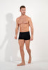 General view of a men model wearing HO black/black print cotton Boxer Briefs HO1 2p