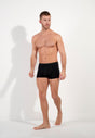 General view of a men model wearing HO black/black print cotton Boxer Briefs HO1 2p