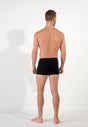 General view of a men model wearing HO black/black print cotton Boxer Briefs HO1 2p