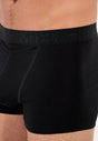 General view of a men model wearing HO black/black print cotton Boxer Briefs HO1 2p