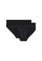 Front cutout view of HO black/black print cotton Mini Briefs HO1 2p