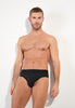 Front view of a men model wearing HO black/black print cotton Mini Briefs HO1 2p