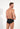 Back view of a men model wearing HO black/black print cotton Mini Briefs HO1 2p