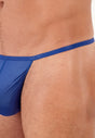 Close-up view of a men model wearing HO blue  G-String