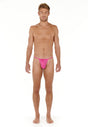 Full-body view of a men model wearing HO pink  G-String