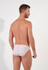 Back view of a men model wearing HO white  Micro Briefs