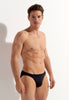 Front view of a men model wearing HO black  Micro Briefs