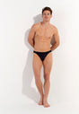 Full-body view of a men model wearing HO black  Micro Briefs