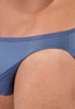 Close-up view of a men model wearing HO midblue  Micro Briefs