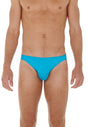 Front view of a men model wearing HO turquoise  Micro Briefs