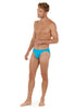 Full-body view of a men model wearing HO turquoise  Micro Briefs