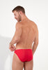 Back view of a men model wearing HO red  Micro Briefs
