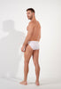 General view of a men model wearing HO white cotton Comfort Micro Briefs
