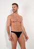 Front view of a men model wearing HO black cotton Comfort Micro Briefs