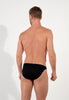 Back view of a men model wearing HO black cotton Comfort Micro Briefs