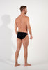 General view of a men model wearing HO black cotton Comfort Micro Briefs