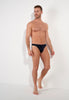 Full-body view of a men model wearing HO navy cotton Comfort Micro Briefs