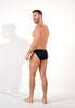 General view of a men model wearing HO navy cotton Comfort Micro Briefs