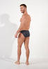 General view of a men model wearing HO grey cotton Comfort Micro Briefs