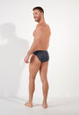 General view of a men model wearing HO grey cotton Comfort Micro Briefs