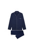 Front cutout view of HO navy cotton Long Sleepwear