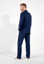 General view of a men model wearing HO navy cotton Long Sleepwear