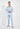 Full-body view of a men model wearing HO light blue cotton Long Sleepwear