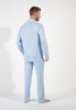 General view of a men model wearing HO light blue cotton Long Sleepwear