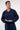 Front view of a men model wearing HO navy cotton Robe