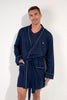 General view of a men model wearing HO navy cotton Robe