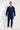 Full-body view of a men model wearing HO navy cotton Robe