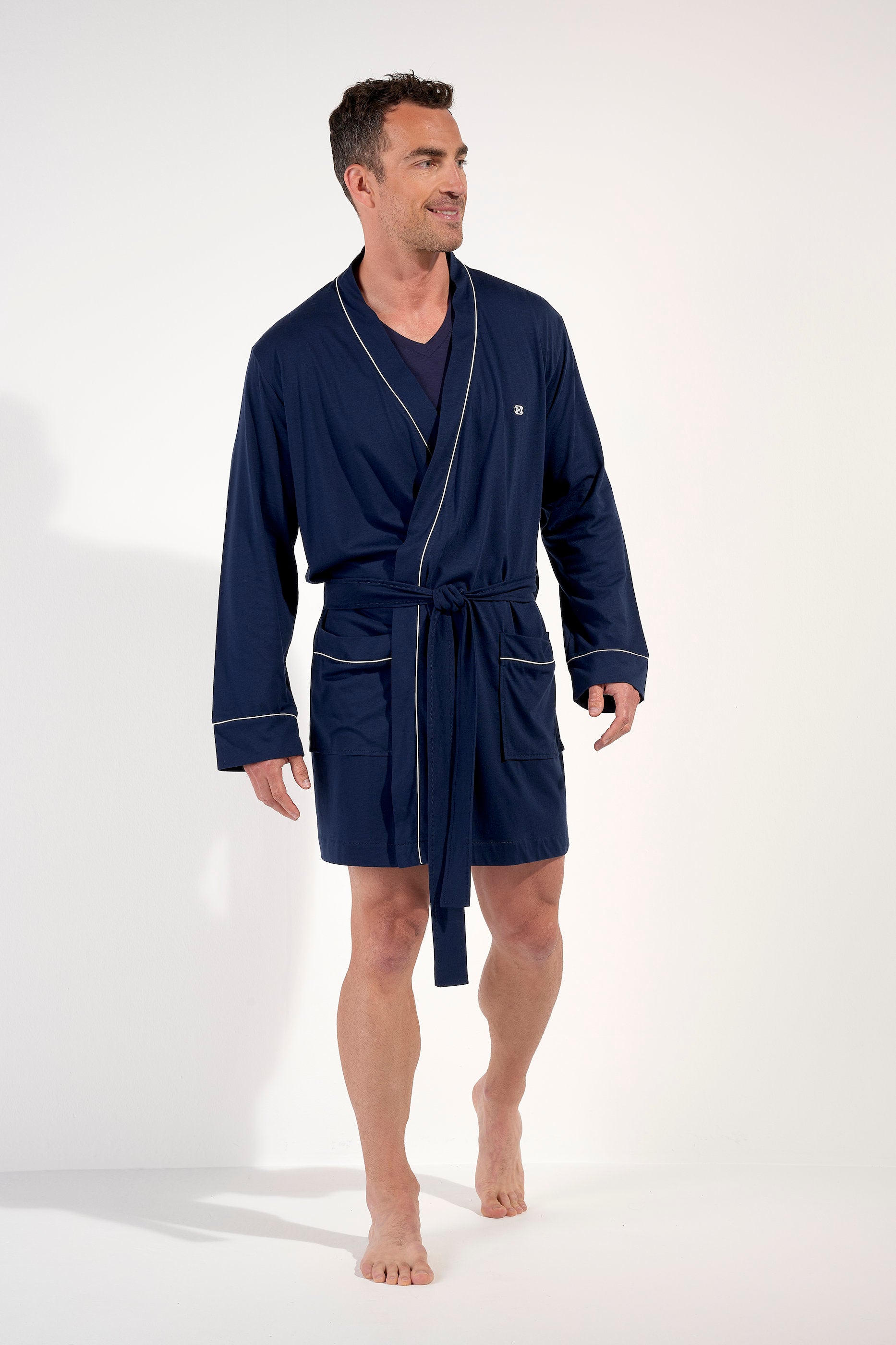 short dressing gowns for men Revise RE-117 Men's Short Dressing Gown