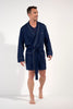 General view of a men model wearing HO navy cotton Robe